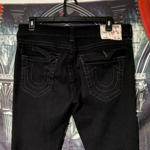 True Religion Ricky Straight Jeans Mens 36x30 Black Relaxed Fit Outdoor Workwear